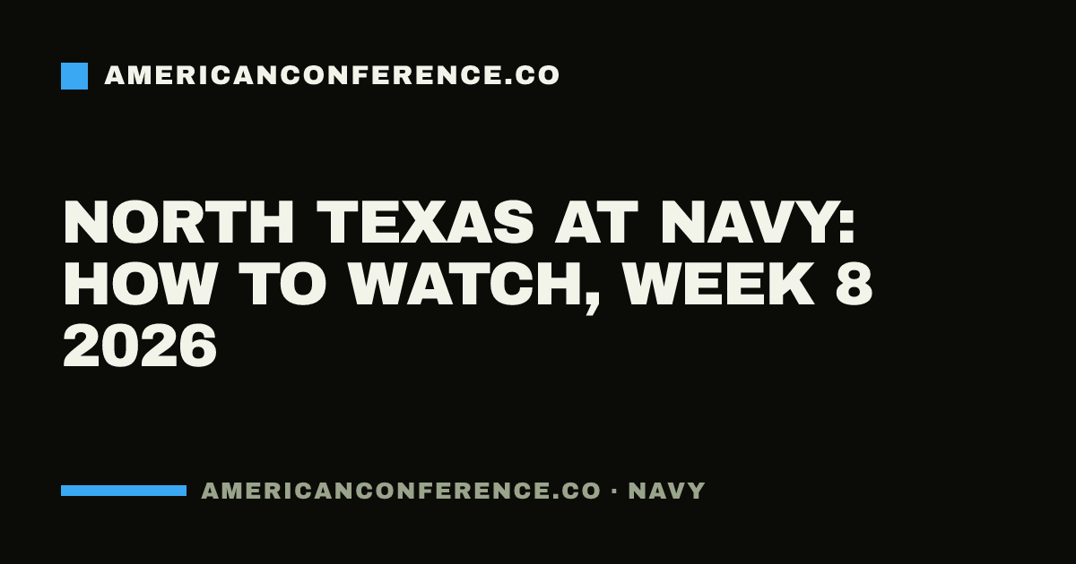 North Texas at Navy: how to watch, Week 8 2026