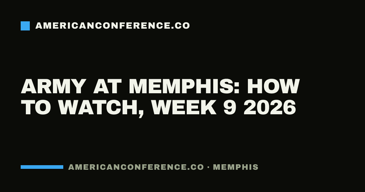 Army at Memphis: how to watch, Week 9 2026