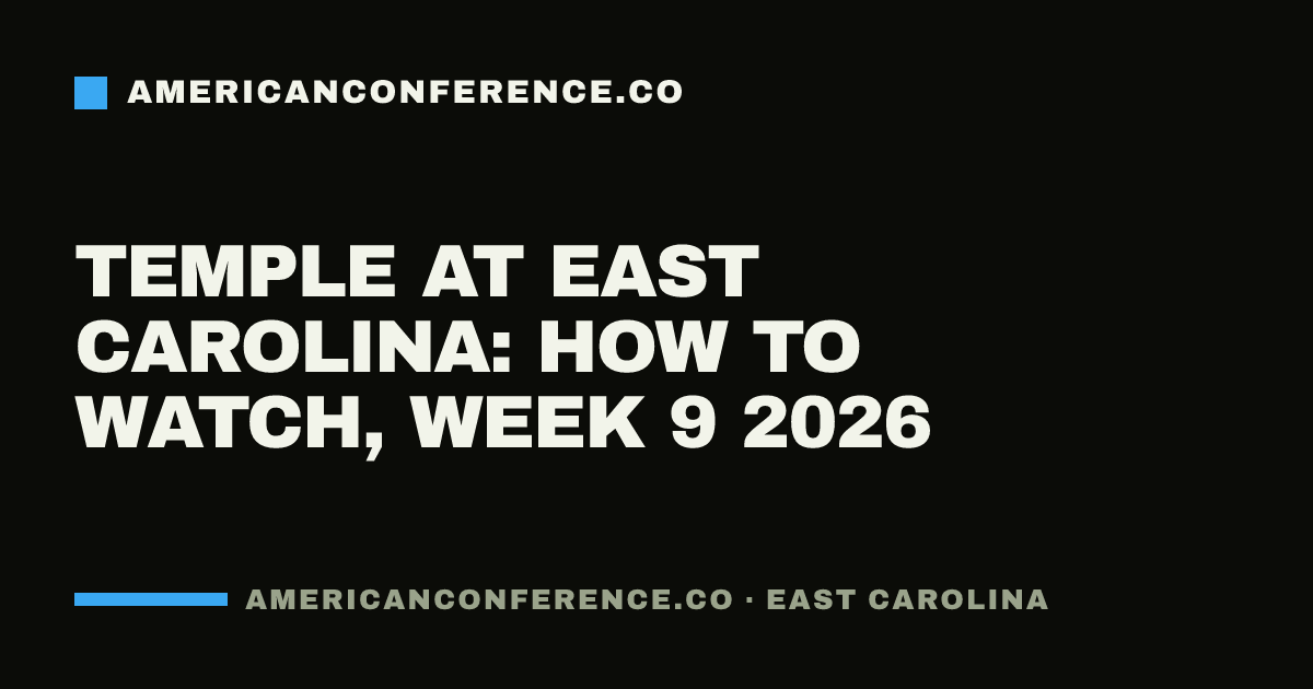 Temple at East Carolina: how to watch, Week 9 2026