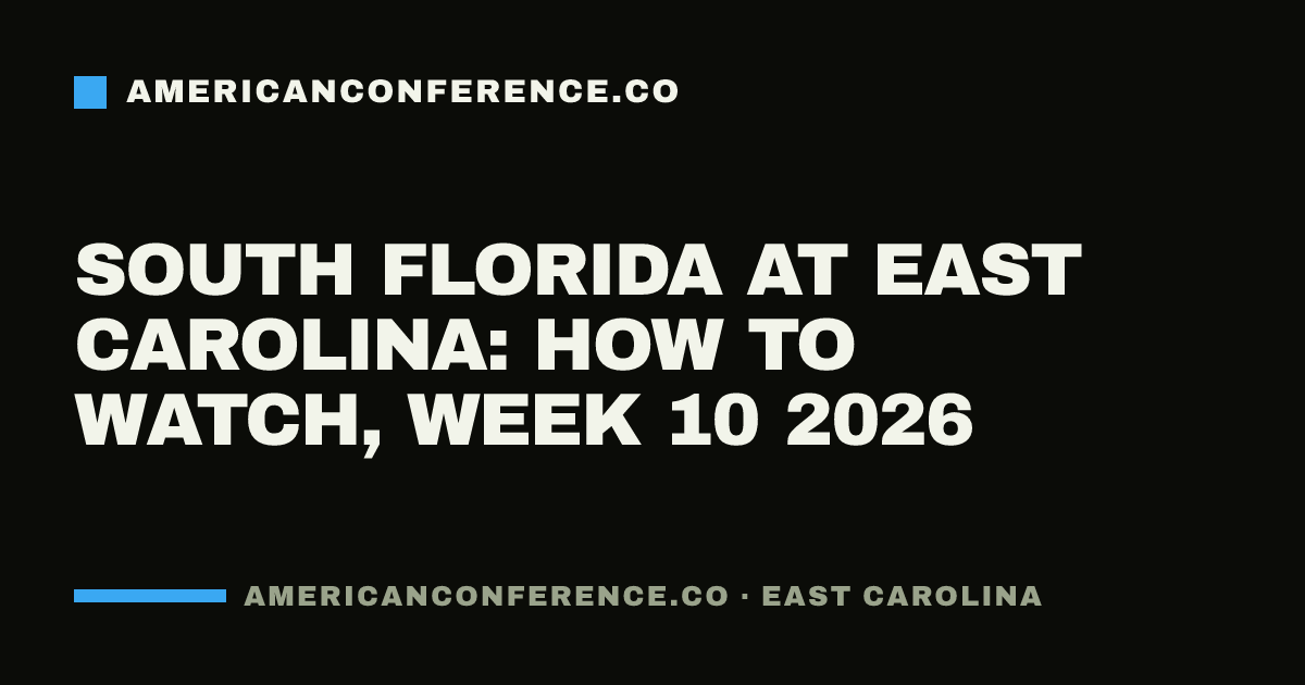 South Florida at East Carolina: how to watch, Week 10 2026
