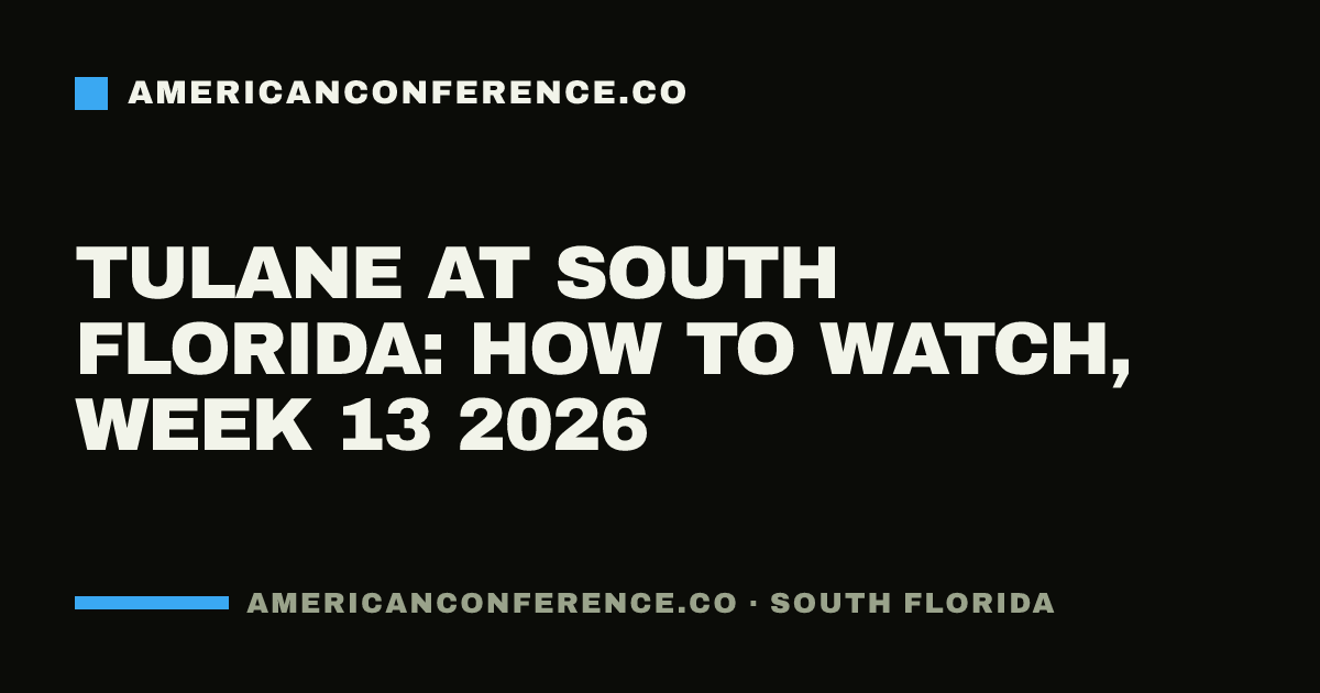 Tulane at South Florida: how to watch, Week 13 2026