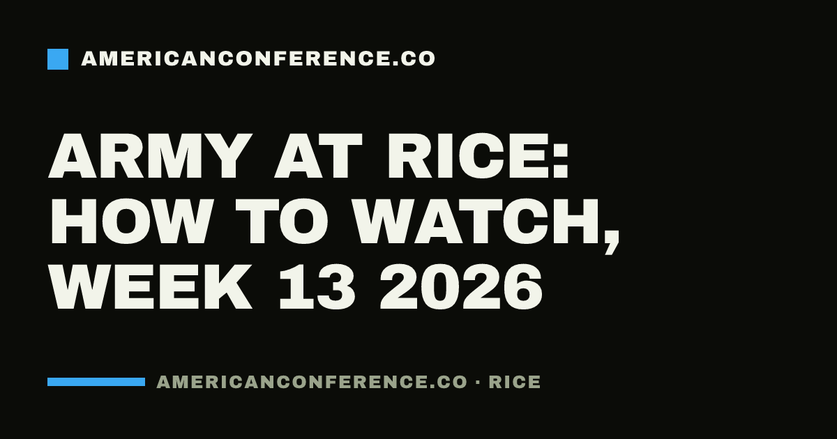 Army at Rice: how to watch, Week 13 2026