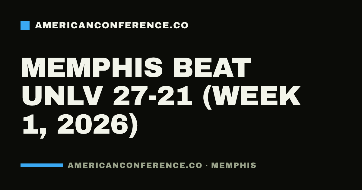 Memphis beat UNLV 27-21 (Week 1, 2026)