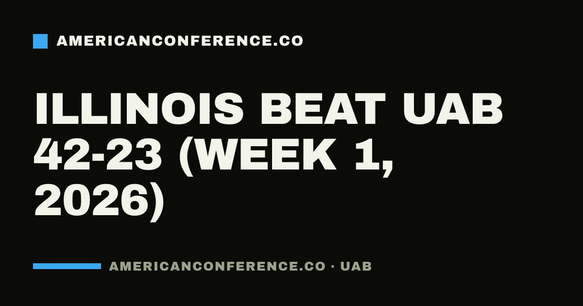 Illinois beat UAB 42-23 (Week 1, 2026)