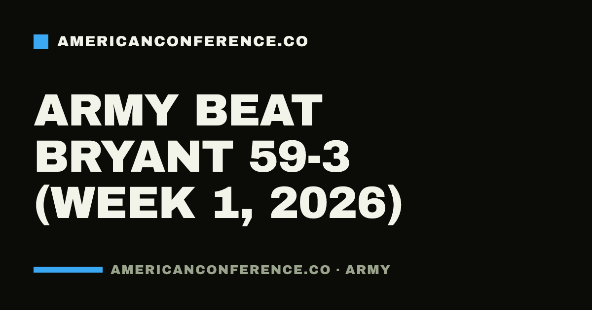 Army beat Bryant 59-3 (Week 1, 2026)
