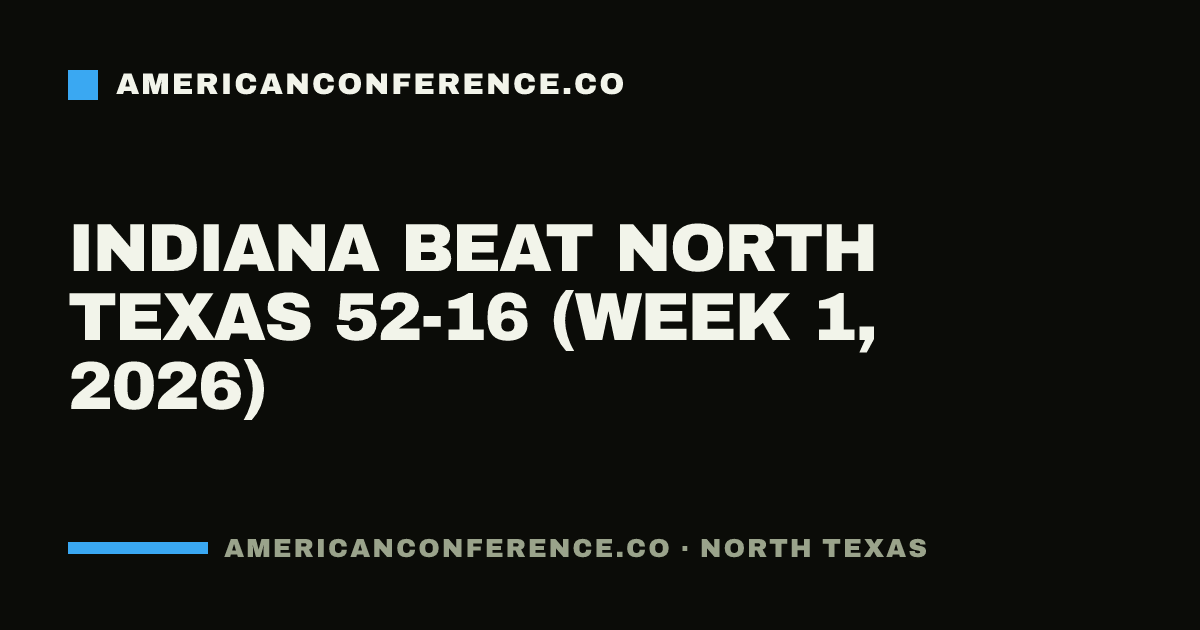 Indiana beat North Texas 52-16 (Week 1, 2026)