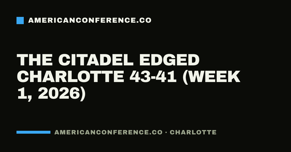 The Citadel edged Charlotte 43-41 (Week 1, 2026)