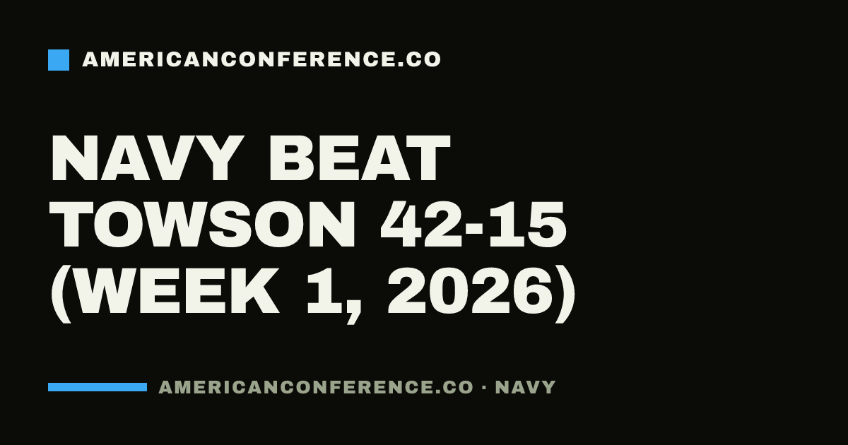 Navy beat Towson 42-15 (Week 1, 2026)
