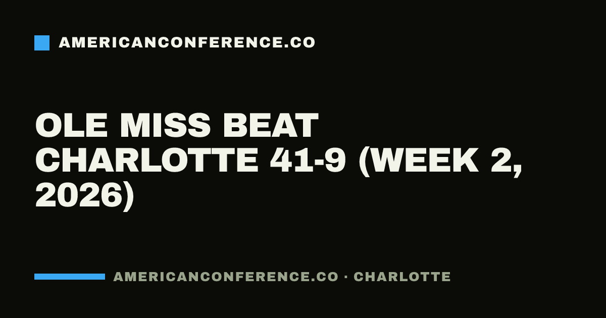 Ole Miss beat Charlotte 41-9 (Week 2, 2026)
