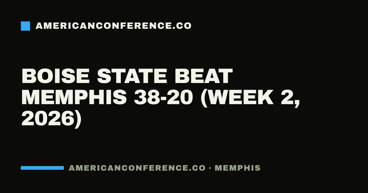 Boise State beat Memphis 38-20 (Week 2, 2026)