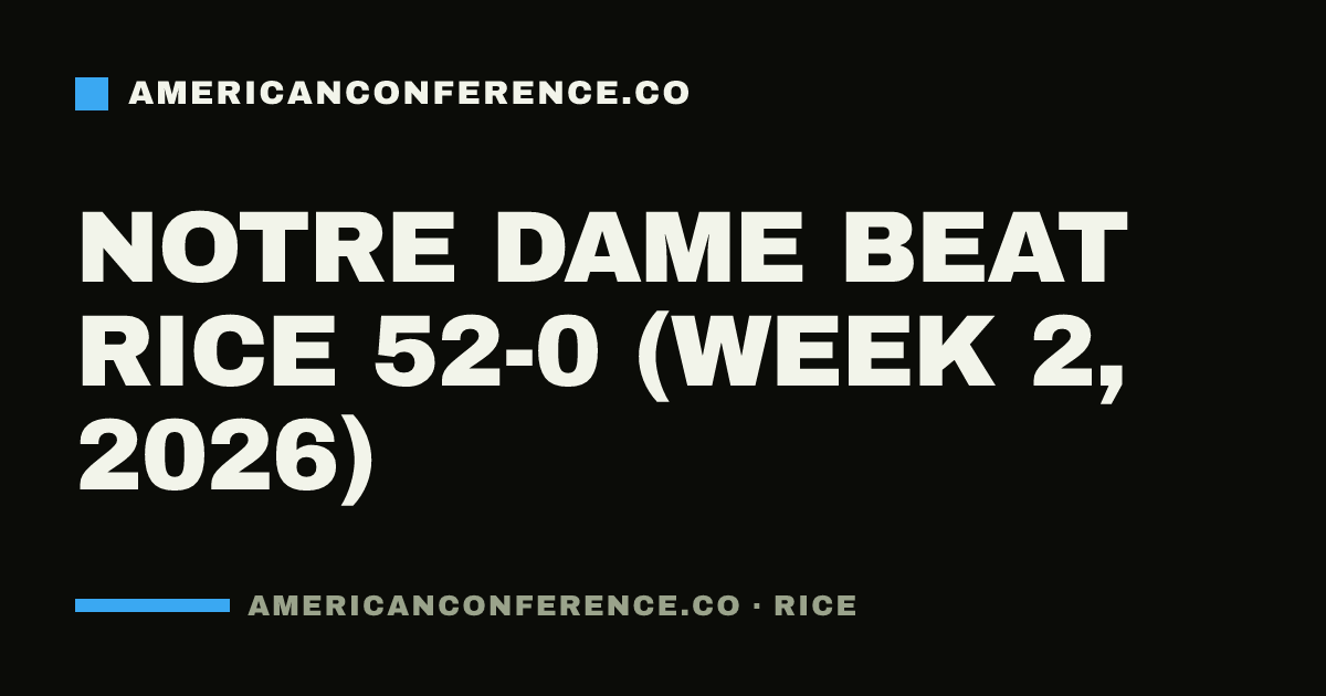 Notre Dame beat Rice 52-0 (Week 2, 2026)
