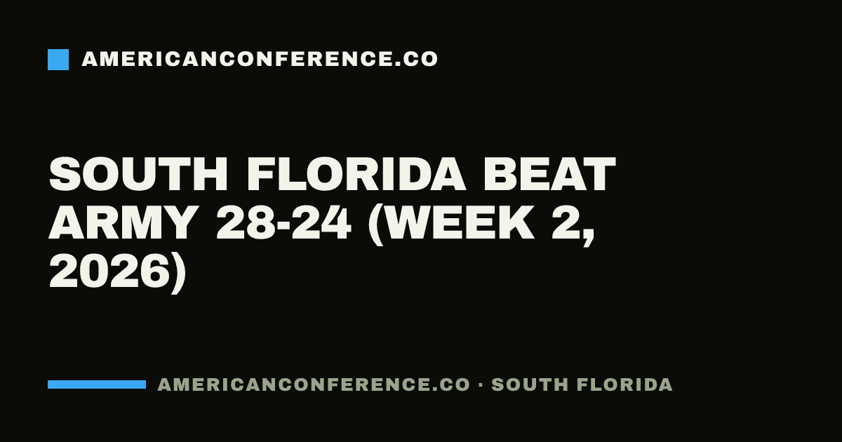 South Florida beat Army 28-24 (Week 2, 2026)