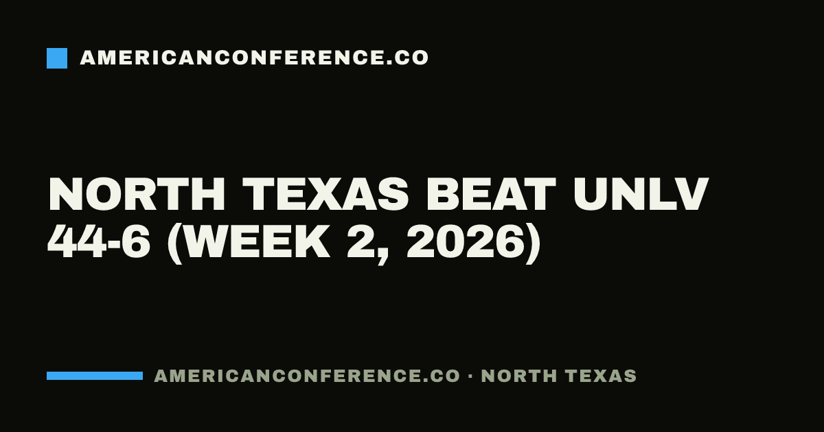 North Texas beat UNLV 44-6 (Week 2, 2026)