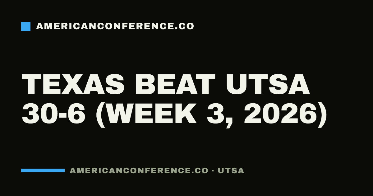 Texas beat UTSA 30-6 (Week 3, 2026)