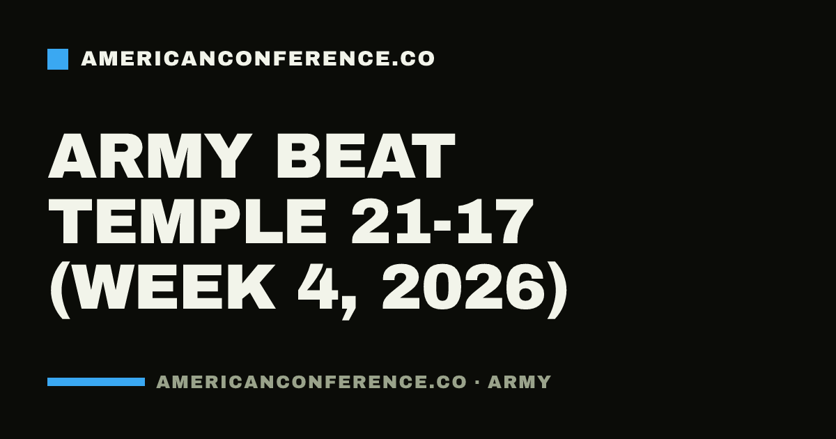 Army beat Temple 21-17 (Week 4, 2026)