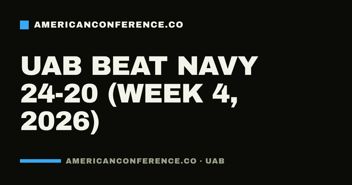 UAB beat Navy 24-20 (Week 4, 2026)