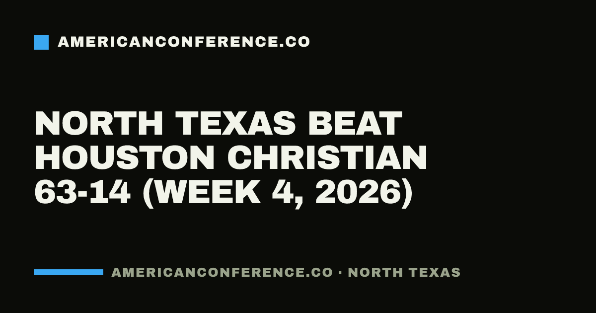 North Texas beat Houston Christian 63-14 (Week 4, 2026)
