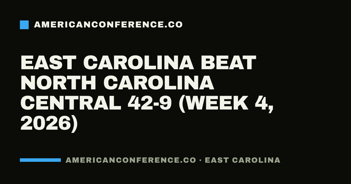 East Carolina beat North Carolina Central 42-9 (Week 4, 2026)