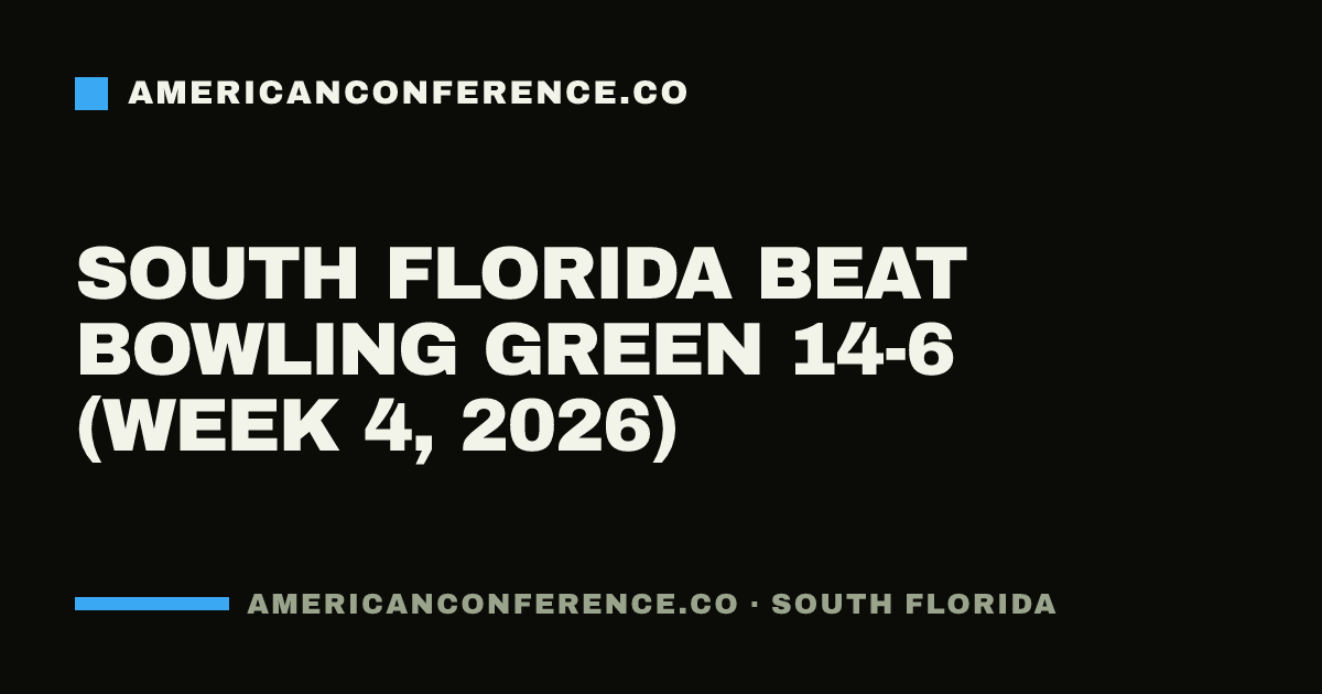 South Florida beat Bowling Green 14-6 (Week 4, 2026)