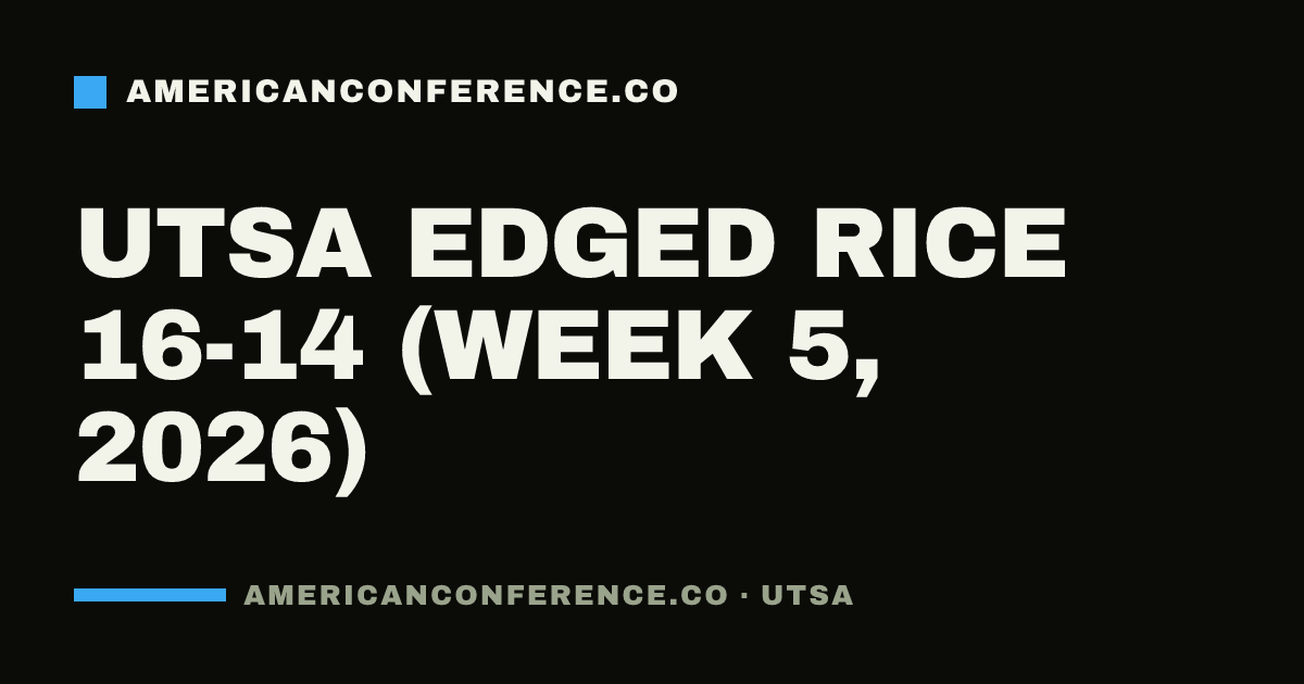 UTSA edged Rice 16-14 (Week 5, 2026)