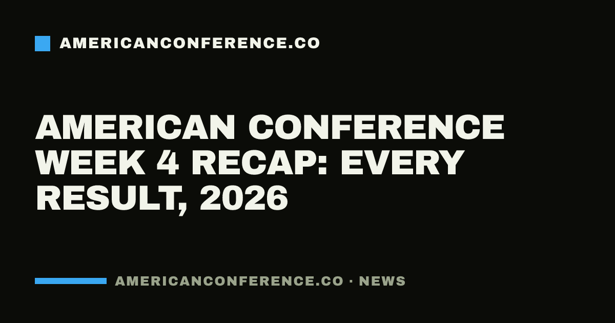 American Conference Week 4 recap: every result, 2026